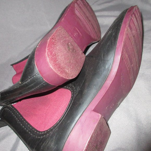 Purple & Black Rain Booties - Picture 1 of 4